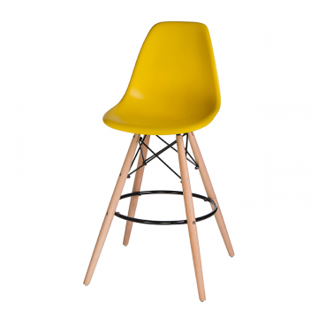 Стул барный DOBRIN DSW BAR, ножки светлый бук, цвет сиденья жёлтый (Y-01)