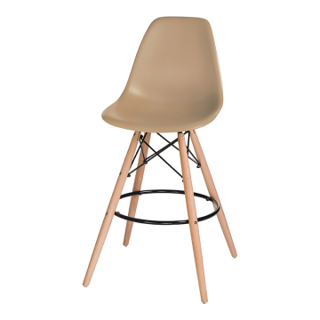 Стул барный DOBRIN DSW BAR, ножки светлый бук, цвет сиденья бежевый (GR-03)