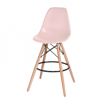 Стул барный DOBRIN DSW BAR, ножки светлый бук, цвет сиденья светло-розовый (PK-02)