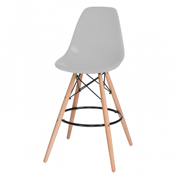 Стул барный DOBRIN DSW BAR, ножки светлый бук, цвет сиденья светло-серый (GR-01)