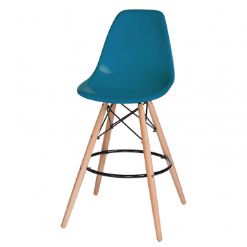 Стул барный DOBRIN DSW BAR, ножки светлый бук, цвет сиденья морской волны (G-05)