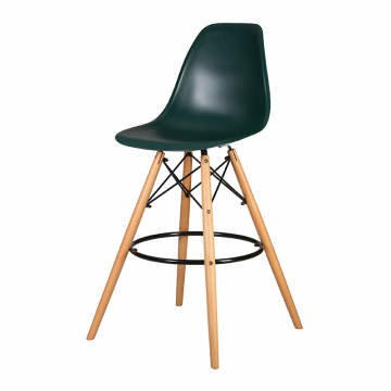 Стул барный DOBRIN DSW BAR, ножки светлый бук, цвет тёмно-зеленый (G-13)