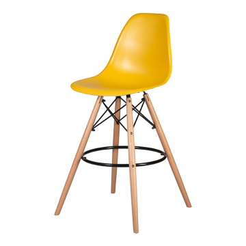 Стул барный DOBRIN DSW BAR, ножки светлый бук, цвет горчичный (Y-03)