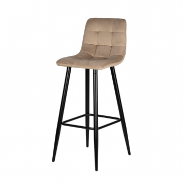 Стул барный DOBRIN NICOLE, черные матовые ножки, мокко велюр (108-104)