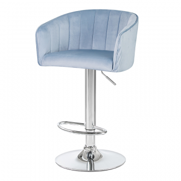 Стул барный DOBRIN DARCY, серо-голубой велюр (1922-6)