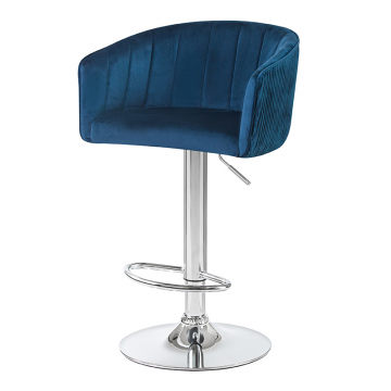 Стул барный DOBRIN DARCY, синий велюр (1922-20)