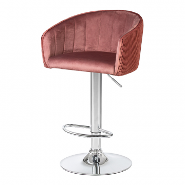 Стул барный DOBRIN DARCY, бронзово-розовый велюр (1922-17)