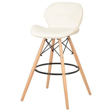 Стул барный DOBRIN BUTTERFLY BAR, ножки светлый бук, цвет кремовый