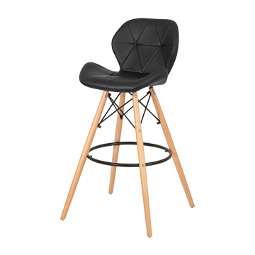 Стул барный DOBRIN BUTTERFLY BAR, ножки светлый бук, цвет чёрный
