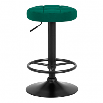 Табурет барный DOBRIN BRUNO BLACK, зеленый велюр (MJ9-88)