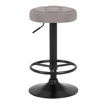 Табурет барный DOBRIN BRUNO BLACK, серый велюр (MJ9-75)