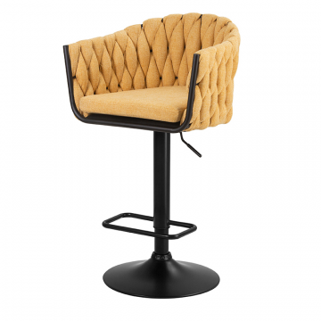 Стул барный DOBRIN LEON, жёлтая ткань (LAR 275-8)