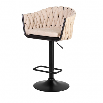 Стул барный DOBRIN LEON, бежевая ткань (LAR 275-1)