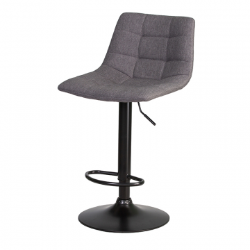 Стул барный DOBRIN TAILOR BLACK, серая ткань (188-55)