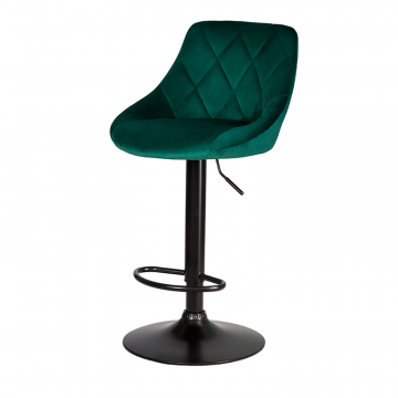 Стул барный DOBRIN LOGAN BLACK, зеленый велюр (MJ9-88)