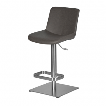 Стул барный DOBRIN ALDO, серый PU YP4, основание из нержавеющей стали