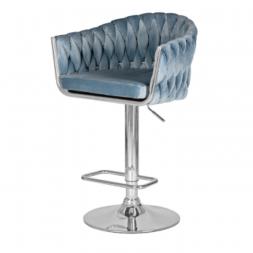 Стул барный DOBRIN MARCEL, пудрово-голубой велюр (MJ9-74)