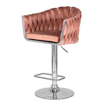 Стул барный DOBRIN MARCEL, пудрово-розовый велюр (MJ9-32)