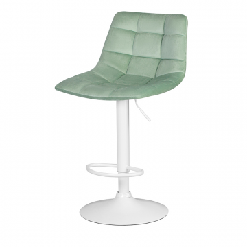 Стул барный DOBRIN TAILOR WHITE, пудрово-мятный велюр (MJ9-87)
