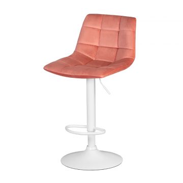 Стул барный DOBRIN TAILOR WHITE, пудрово-розовый велюр (MJ9-32)
