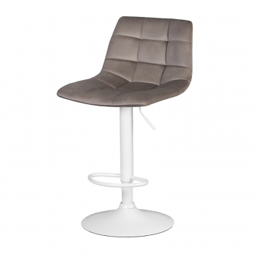 Стул барный DOBRIN TAILOR WHITE, серый велюр (MJ9-75)