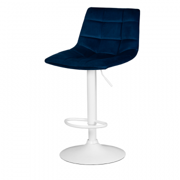 Стул барный DOBRIN TAILOR WHITE, синий велюр (MJ9-117)
