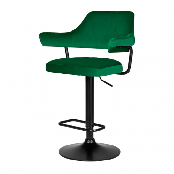 Стул барный DOBRIN CHARLY BLACK, зеленый велюр (MJ9-88)