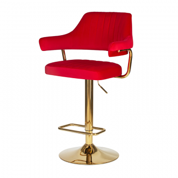 Стул барный DOBRIN CHARLY GOLD, красный велюр (MJ9-45)