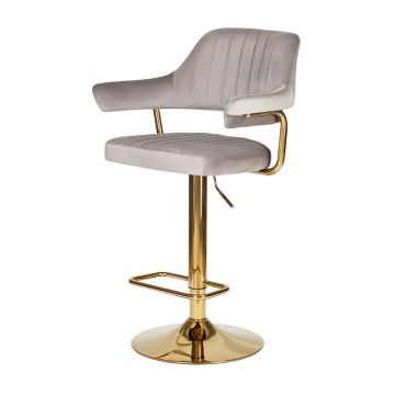 Стул барный DOBRIN CHARLY GOLD, серый велюр (MJ9-75)