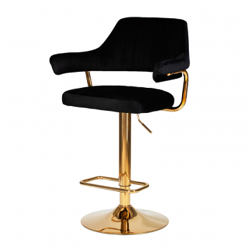 Стул барный DOBRIN CHARLY GOLD, черный велюр (MJ9-101)