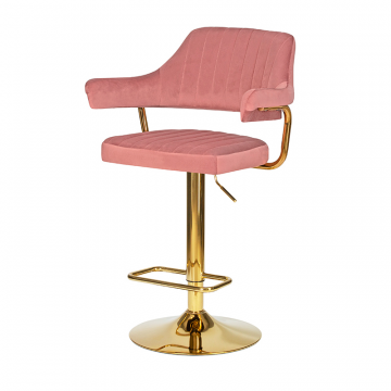 Стул барный DOBRIN CHARLY GOLD, розовый велюр (MJ9-32)