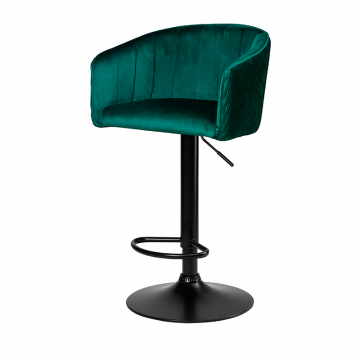 Стул барный DOBRIN DARCY BLACK, зеленый велюр (1922-9)