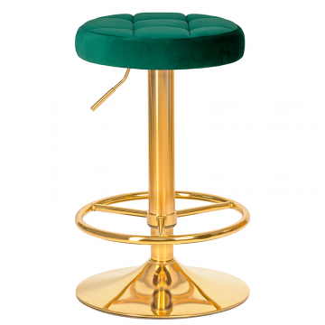 Табурет барный DOBRIN BRUNO GOLD, зеленый велюр (MJ9-88)