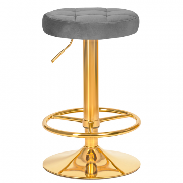 Табурет барный DOBRIN BRUNO GOLD, серый велюр (MJ9-75)
