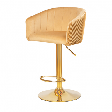 Стул барный DOBRIN DARCY GOLD, песочный велюр (1922-3)