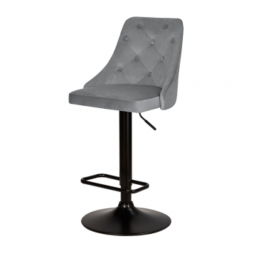 Стул барный DOBRIN JOSEPH BLACK, серый велюр (MJ9-75)
