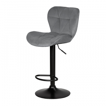 Стул барный DOBRIN BARNY BLACK, серый велюр (MJ9-75)