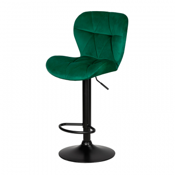 Стул барный DOBRIN BARNY BLACK, зеленый велюр (MJ9-88)