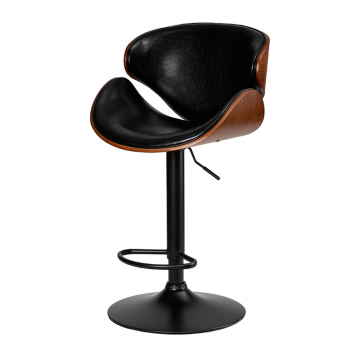 Стул барный DOBRIN KARTER BLACK, коричневый орех дерево (BWW), черный PU