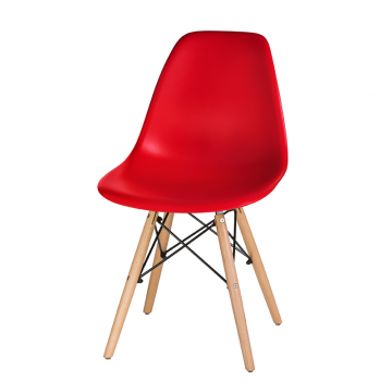Стул обеденный LMZL-PP623, ножки светлый бук, цвет сиденья красный