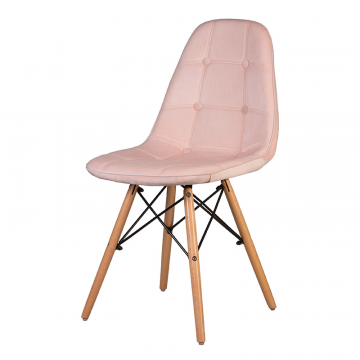 Стул обеденный DOBRIN BENNET, ножки светлый бук, пудрово-розовый велюр (HLR-39)