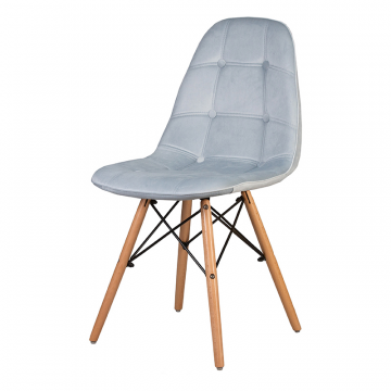 Стул обеденный DOBRIN BENNET, ножки светлый бук, пудрово-голубой велюр (HLR-15)