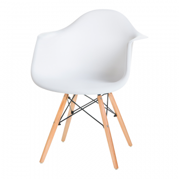 Стул обеденный DOBRIN DAW, ножки светлый бук, цвет сиденья белый