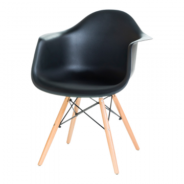 Стул обеденный DOBRIN DAW, ножки светлый бук, цвет сиденья чёрный