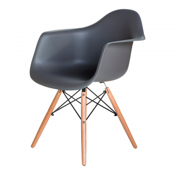 Стул обеденный DOBRIN DAW, ножки светлый бук, цвет сиденья тёмно-серый (GR-04)