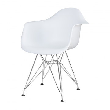 Стул обеденный DOBRIN DAW CHROME, ножки хром, цвет сиденья белый