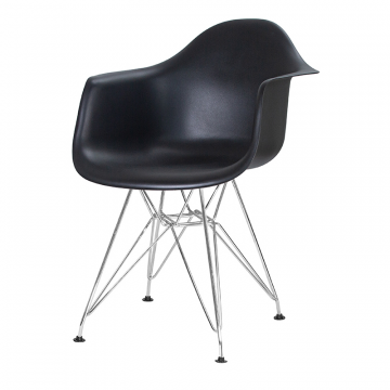 Стул обеденный DOBRIN DAW CHROME, ножки хром, цвет сиденья чёрный