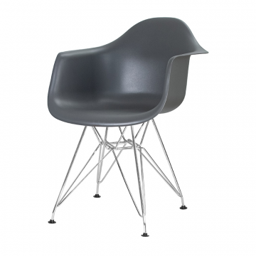 Стул обеденный DOBRIN DAW CHROME, ножки хром, цвет сиденья тёмно-серый (GR-04)