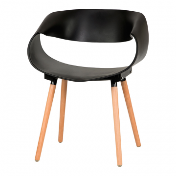 Стул обеденный DOBRIN ALIEN, ножки светлый бук, цвет чёрный (B-03)