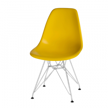 Стул обеденный DOBRIN DSR, ножки хром, цвет желтый (Y-01)